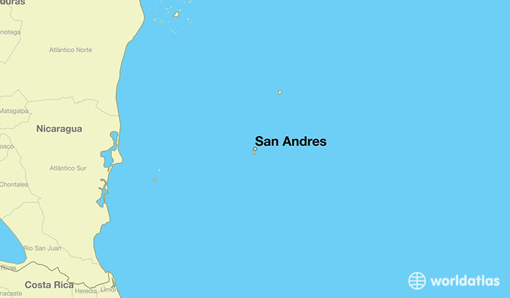 map showing the location of San Andres
