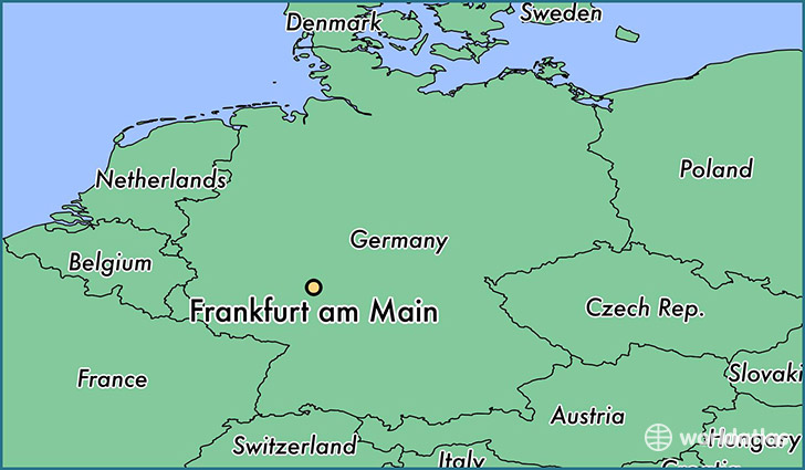 map showing the location of Frankfurt am Main