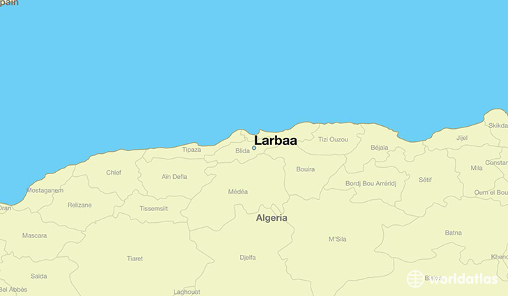 map showing the location of Larbaa