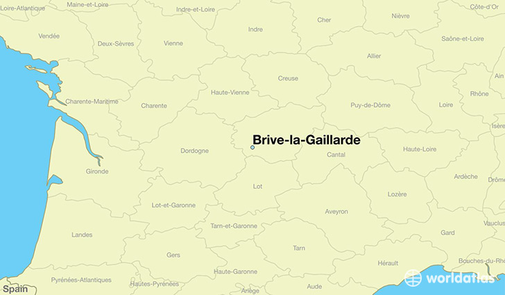 map showing the location of Brive-la-Gaillarde
