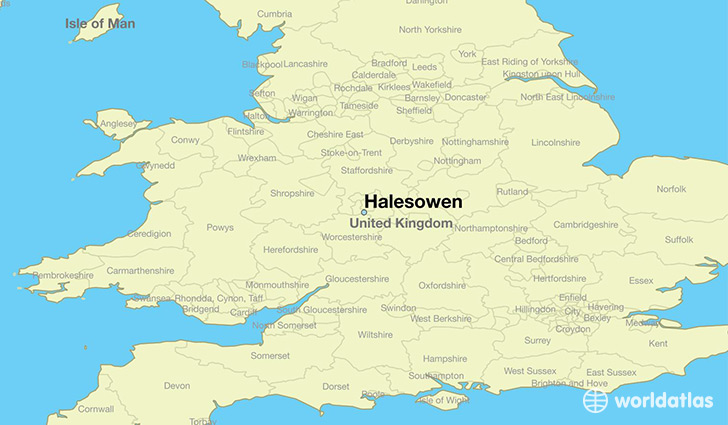 map showing the location of Halesowen