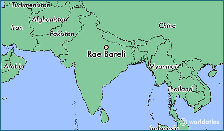 map showing the location of Rae Bareli