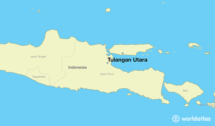 map showing the location of Tulangan Utara