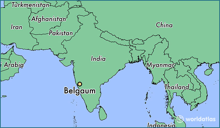 map showing the location of Belgaum
