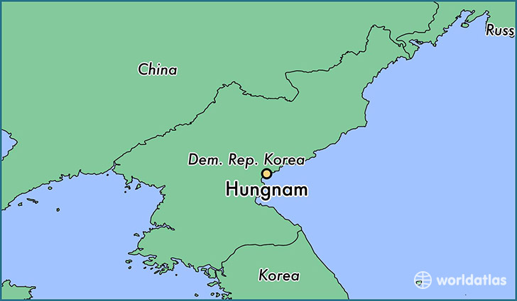 map showing the location of Hungnam
