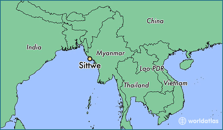 map showing the location of Sittwe