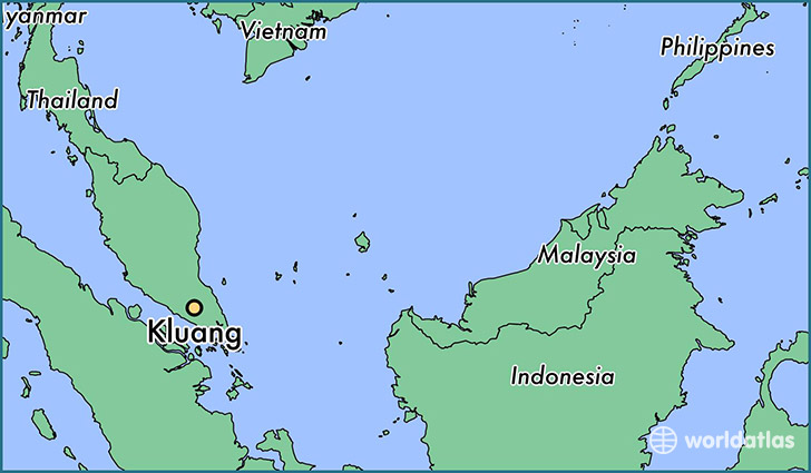map showing the location of Kluang