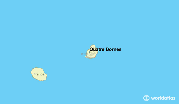 map showing the location of Quatre Bornes