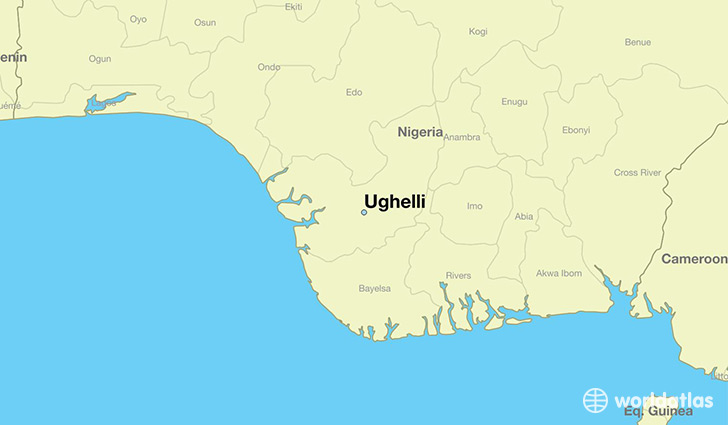 map showing the location of Ughelli