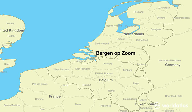 map showing the location of Bergen op Zoom