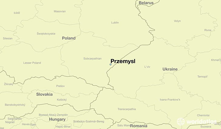 map showing the location of Przemysl