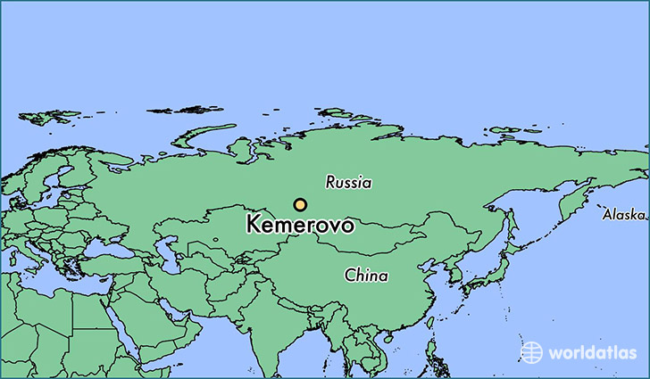 map showing the location of Kemerovo