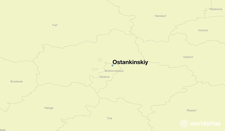 map showing the location of Ostankinskiy