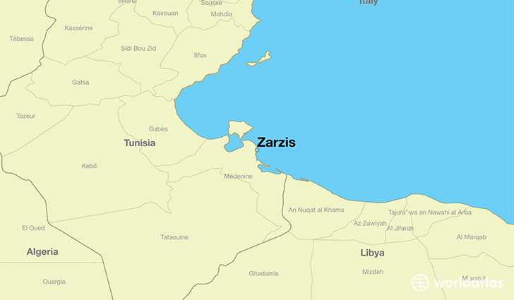 map showing the location of Zarzis