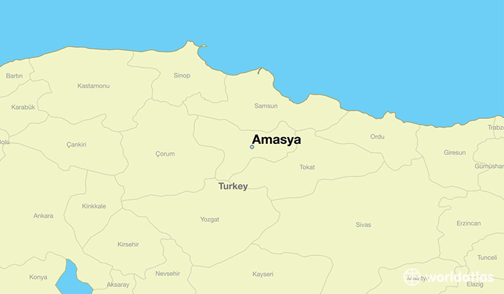 map showing the location of Amasya