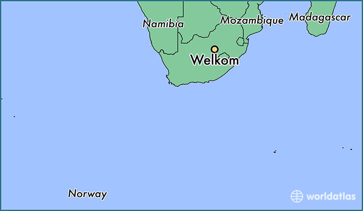 map showing the location of Welkom