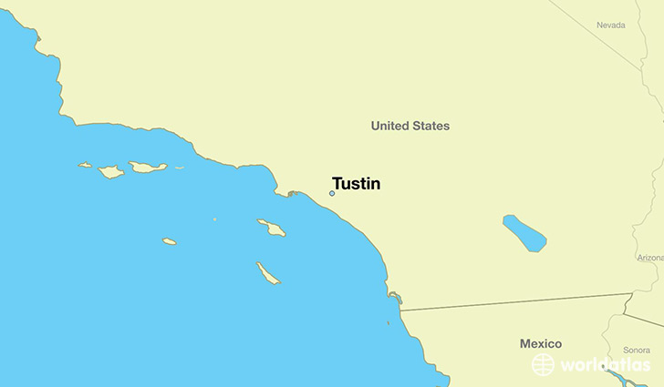 map showing the location of Tustin