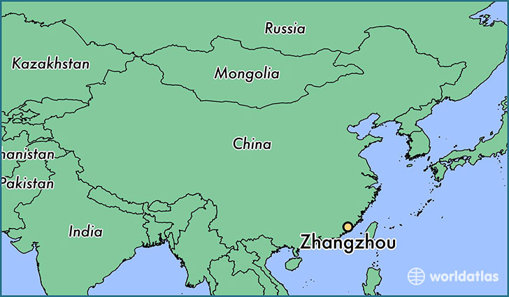 map showing the location of Zhangzhou