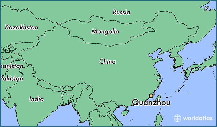map showing the location of Quanzhou
