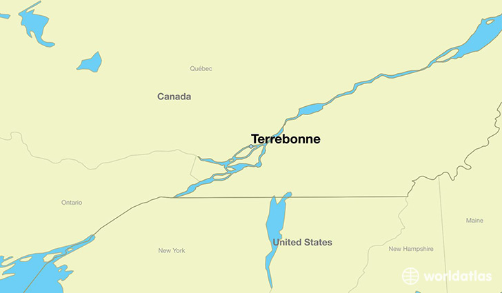 map showing the location of Terrebonne
