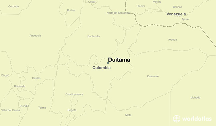 map showing the location of Duitama