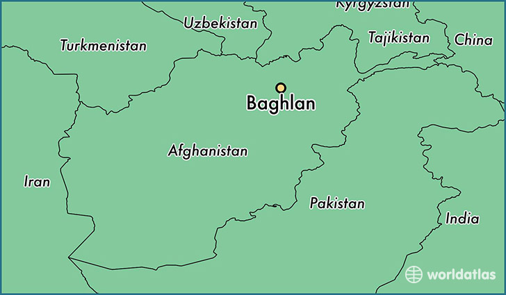 map showing the location of Baghlan