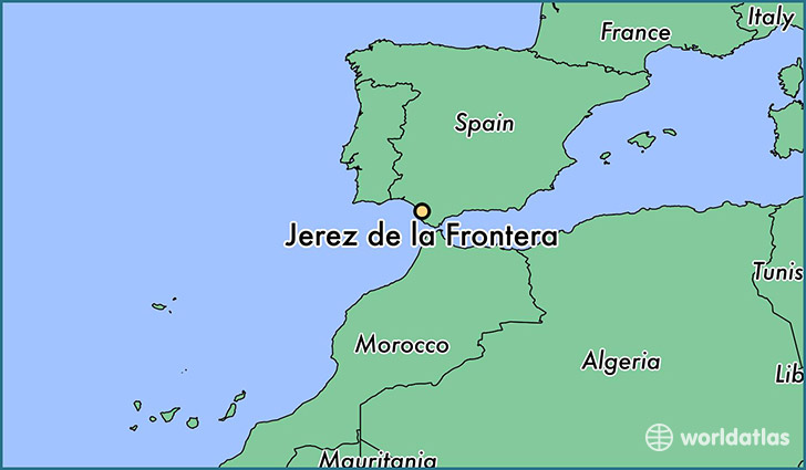 map showing the location of Jerez de la Frontera