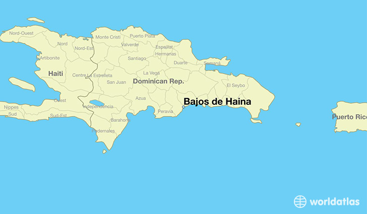 map showing the location of Bajos de Haina