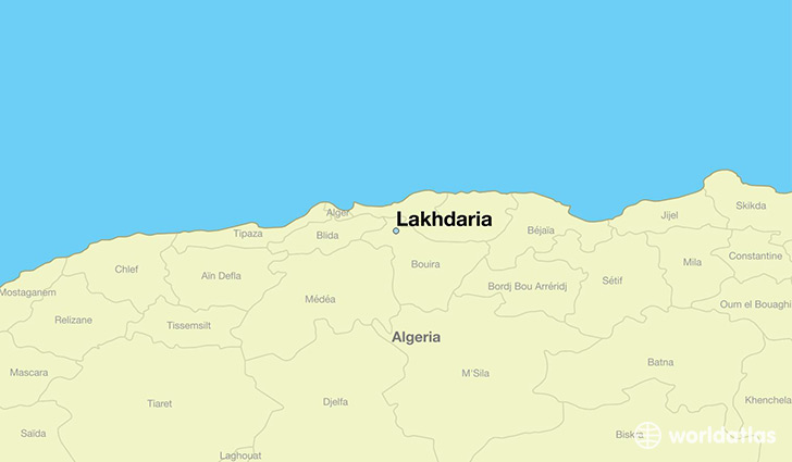 map showing the location of Lakhdaria