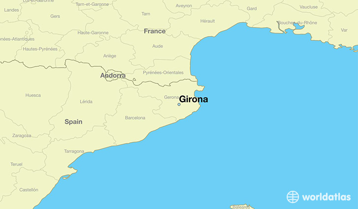 map showing the location of Girona