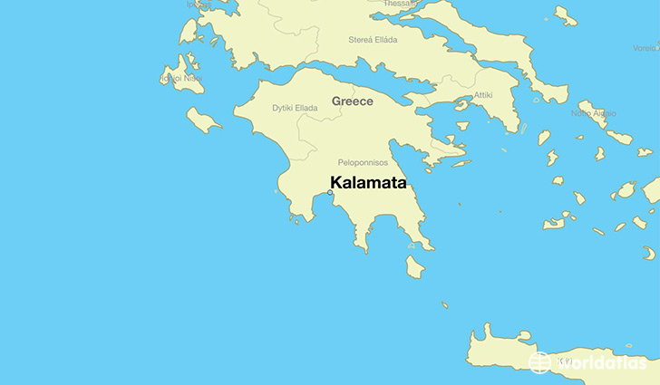 map showing the location of Kalamata