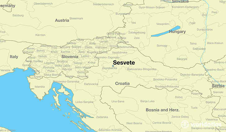 map showing the location of Sesvete