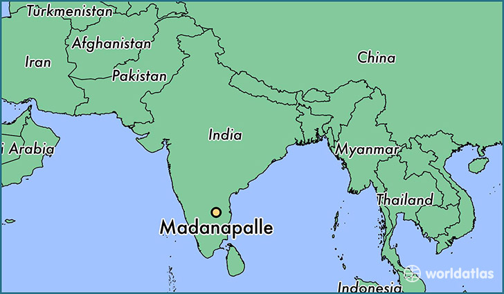 map showing the location of Madanapalle