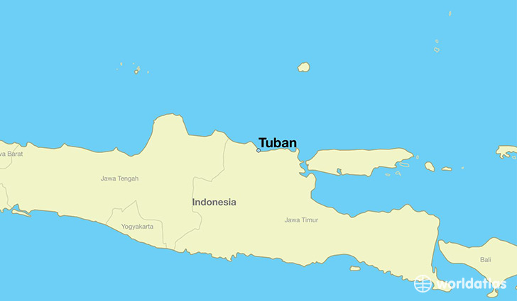 map showing the location of Tuban