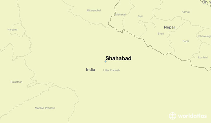 map showing the location of Shahabad