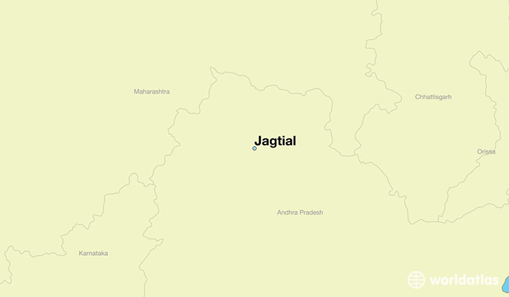 map showing the location of Jagtial