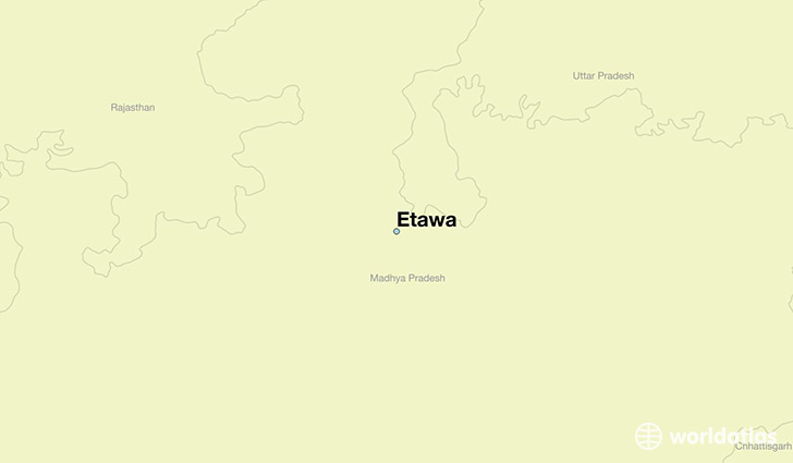 map showing the location of Etawa