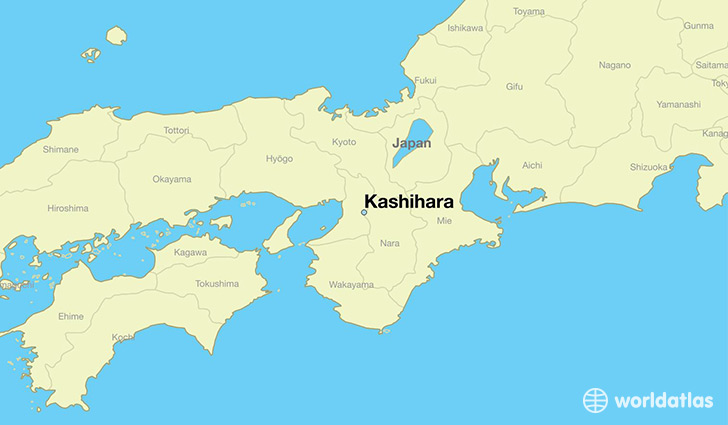 map showing the location of Kashihara