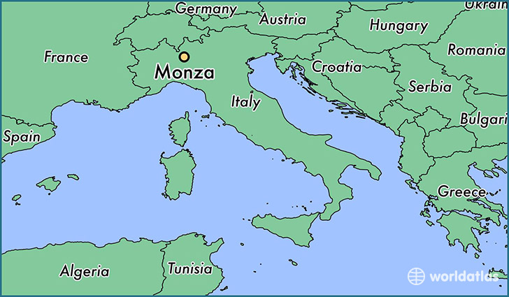 map showing the location of Monza