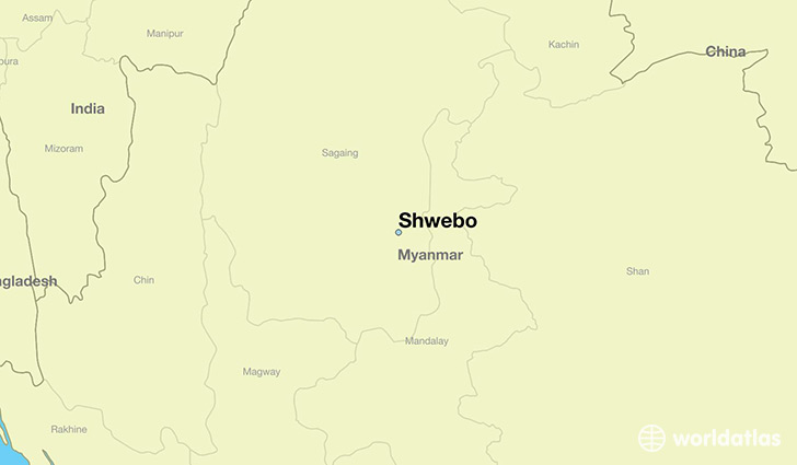 map showing the location of Shwebo