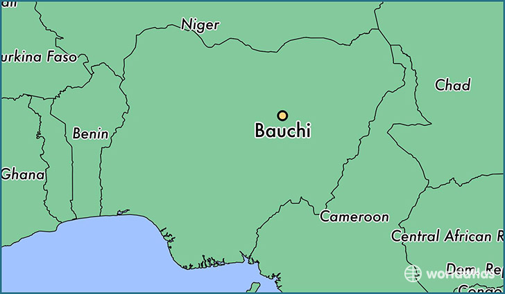 map showing the location of Bauchi