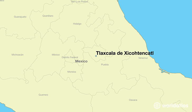 map showing the location of Tlaxcala de Xicohtencatl