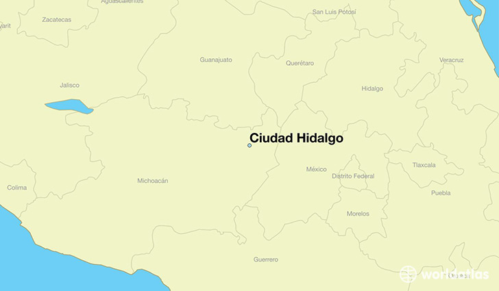 map showing the location of Ciudad Hidalgo