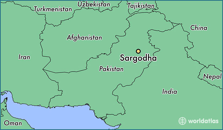 map showing the location of Sargodha