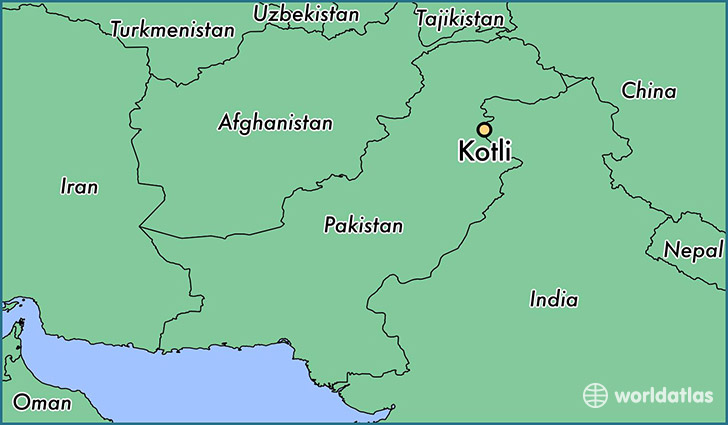 map showing the location of Kotli