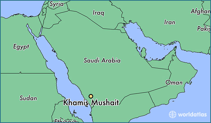 map showing the location of Khamis Mushait