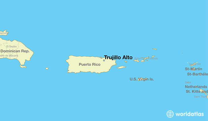 map showing the location of Trujillo Alto
