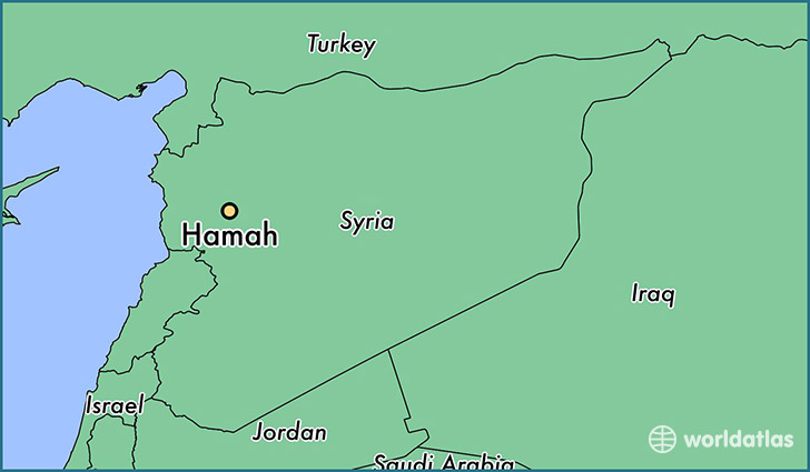 map showing the location of Hamah