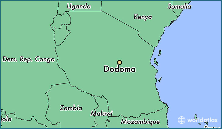 map showing the location of Dodoma
