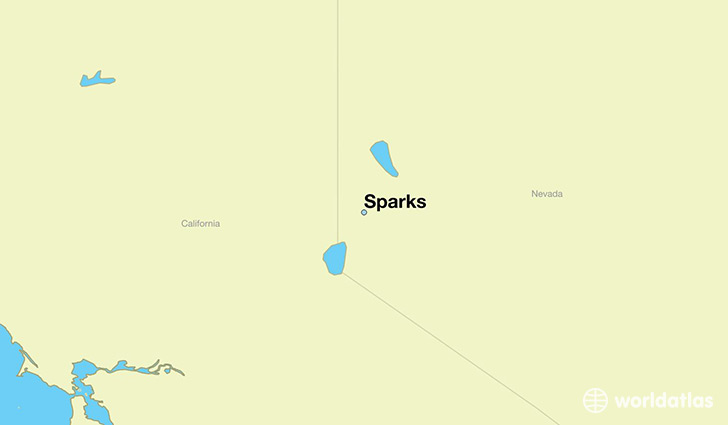 map showing the location of Sparks